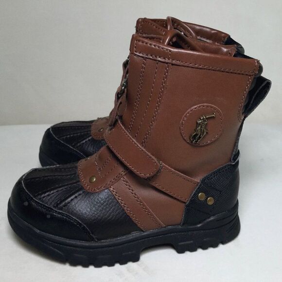 Children's Shoes Leather Conquered Boot by Polo Ralph Lauren - Big Kid - Brown / - Picture 3 of 6
